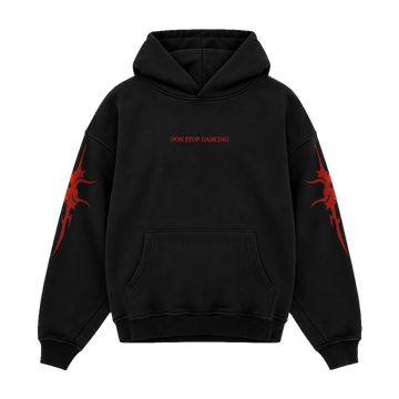 SIGIL HOODIE — BLACK / RED — coverfoto, clean product front