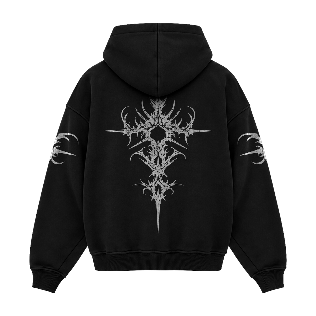 SIGIL HOODIE — BLACK / WHITE — clean product back