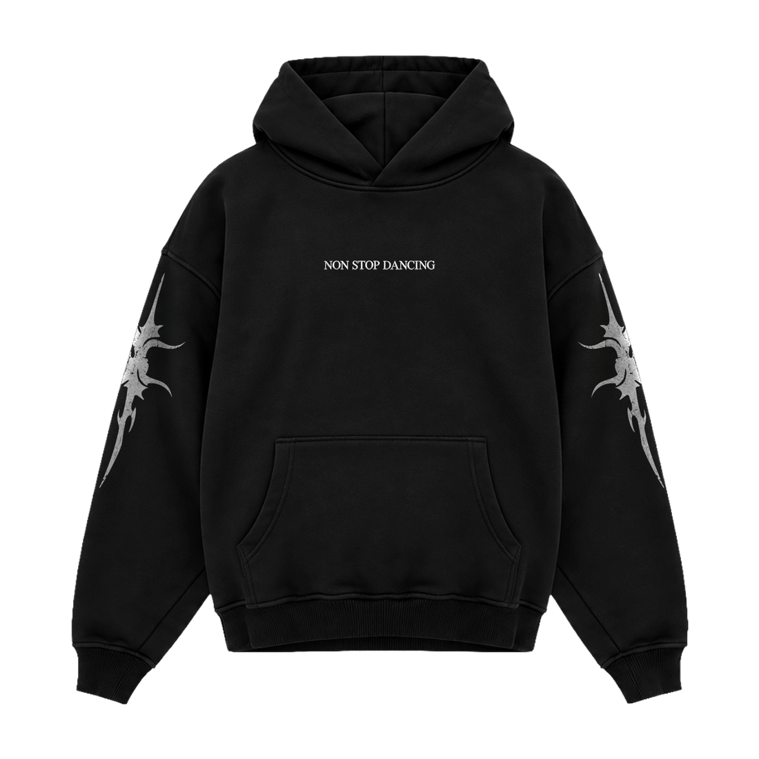 SIGIL HOODIE — BLACK / WHITE — coverfoto, clean product front
