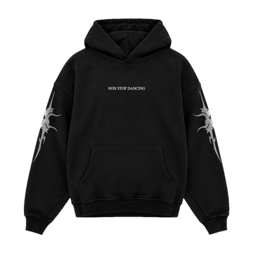 SIGIL HOODIE — BLACK / WHITE — coverfoto, clean product front