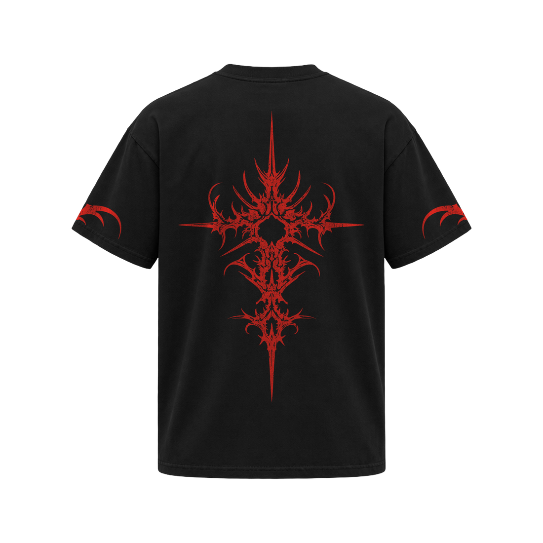 SIGIL TEE — BLACK / RED — coverfoto, clean product front