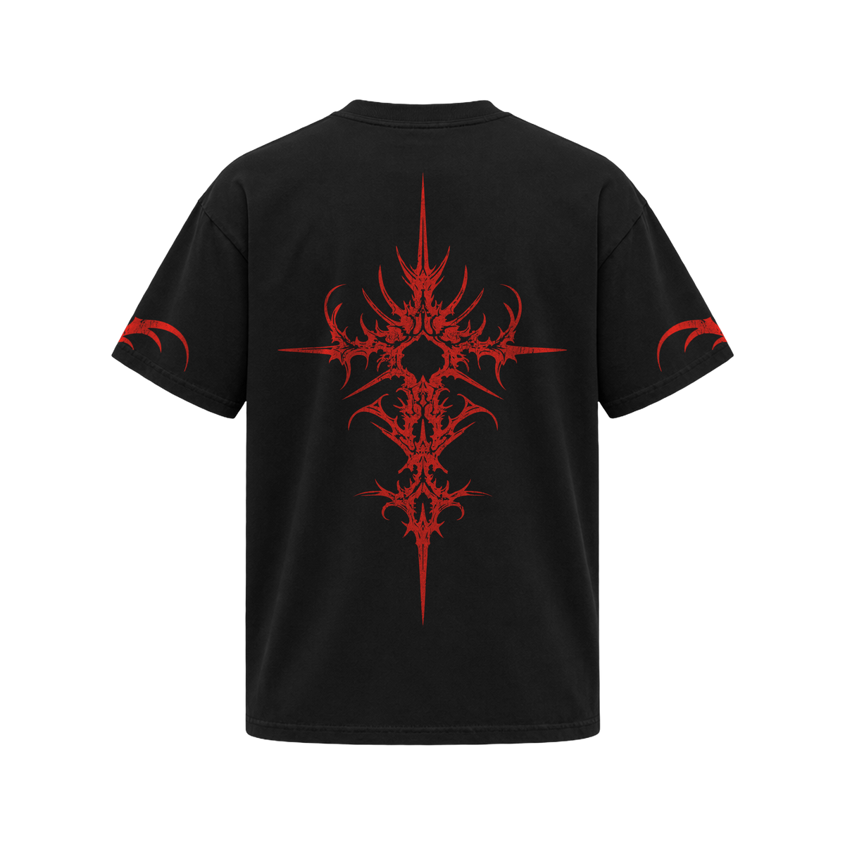 SIGIL TEE — BLACK / RED — clean product back