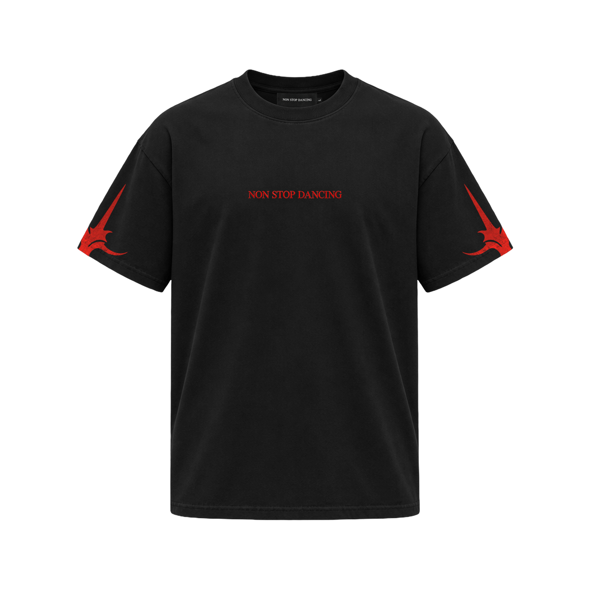 SIGIL TEE — BLACK / RED — coverfoto, clean product front